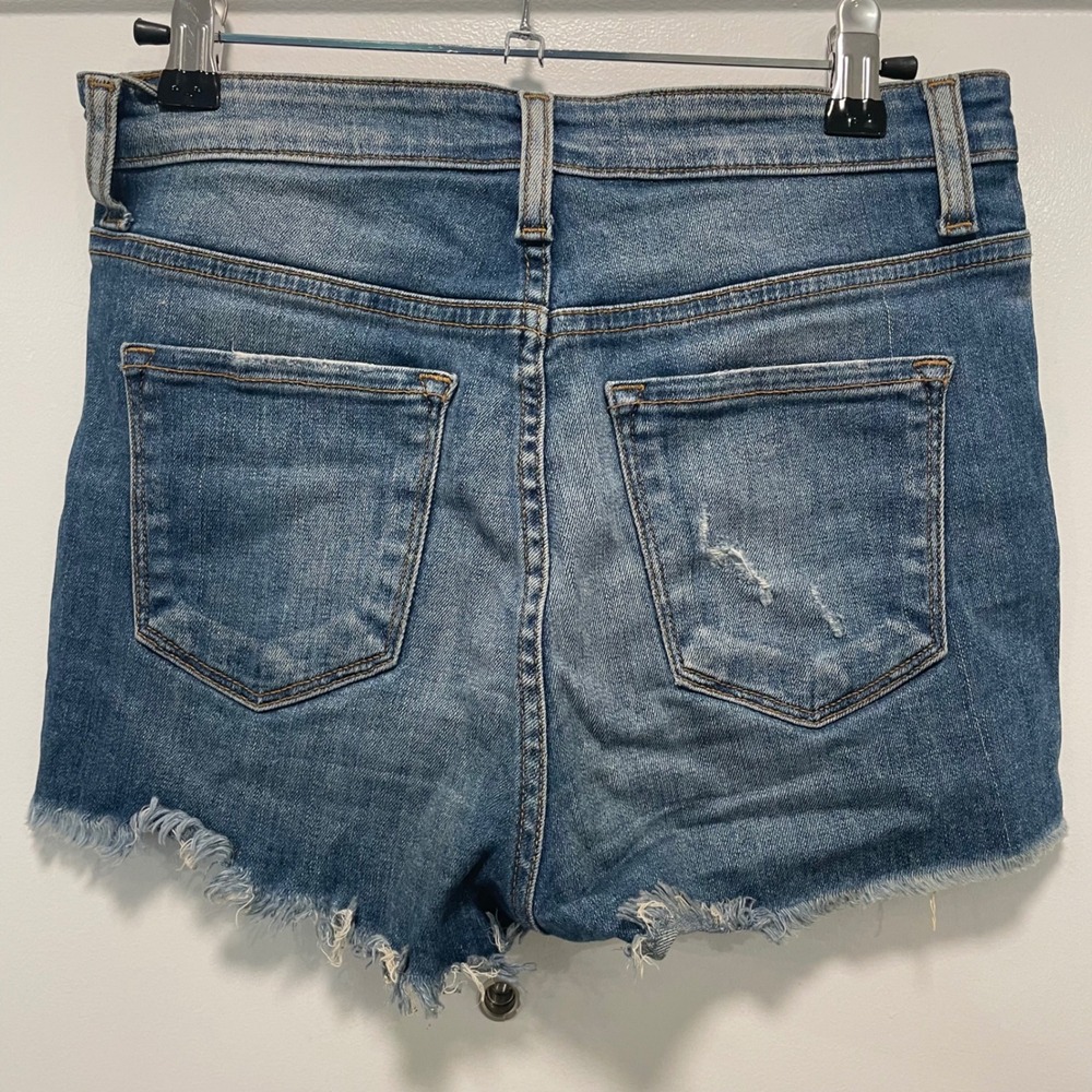 Flying Monkey Distressed Denim Shorts - Blue - Picture 3 of 5